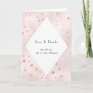 Carte De Remerciements Rose Gold et Blush Photo de Mariage Vintage