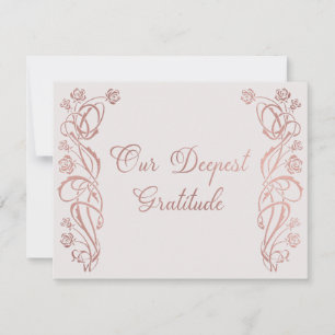 Carte De Remerciements Rose Gold Floral Fairytale Mariage