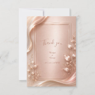 Carte De Remerciements Rose Gold Floral Luxe Mariage métallisé Glow