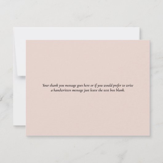 Carte De Remerciements Rose Gold Glitter Script Élégant Cœur en Or (Dos)