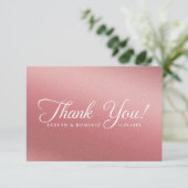 Carte De Remerciements Rose Gold Gradient Modern Minimalist Wedding (Debout devant)