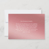 Carte De Remerciements Rose Gold Gradient Modern Minimalist Wedding (Dos)