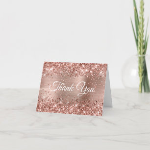 Carte De Remerciements Rose Gold Pailleté 40e Anniversaire