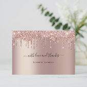Carte De Remerciements Rose Gold Parties scintillant Drift Glam Fête des (Debout devant)