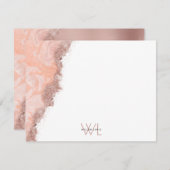 Carte De Remerciements Rose Gold Rose Agate Géode Parties scintillant Mon (Devant / Derrière)