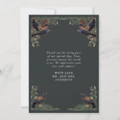 Carte De Remerciements Rose Gold Sage Enchanted Gothique Raven Mariage (Dos)