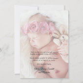 Carte De Remerciements Rose Gold Script Modern Overlay texte Baby Photo (Dos)