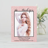 Carte de remerciements rose Gold Tuxedo Pageant (Debout devant)