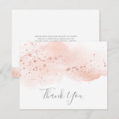 Carte de remerciements Rose Gold Watercolor (Devant / Derrière)