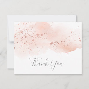 Carte de remerciements Rose Gold Watercolor