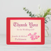 Carte de remerciements Rose imprimé (Debout devant)