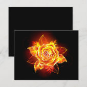 Carte De Remerciements Rose incendie en floraison (Devant / Derrière)