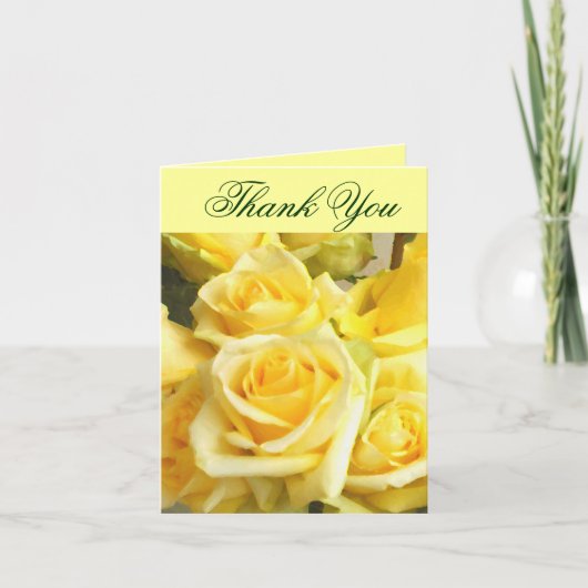 Carte De Remerciements , Rose jaune_ (Devant)
