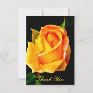 Carte De Remerciements Rose jaune élégante