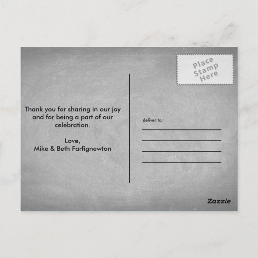 Carte de remerciements rose jaune Script (Dos)