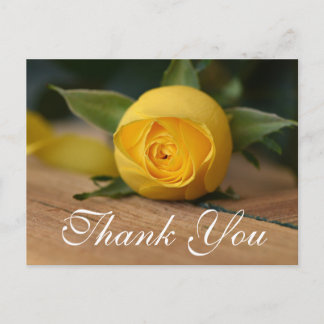 Carte de remerciements rose jaune Script