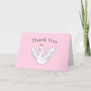 Carte De Remerciements Rose mignon Simple Sweet Princess Baby shower de c