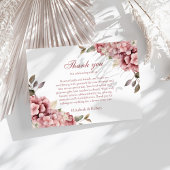 Carte De Remerciements Rose moderne Dusty Hydrangea Mariage
