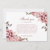 Carte De Remerciements Rose moderne Dusty Hydrangea Mariage (Devant)