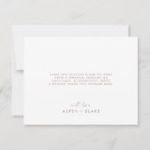 Carte De Remerciements Rose moderne Gold Script 4 Photo Collage Mariage (Dos)