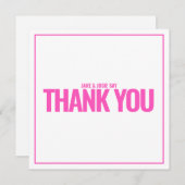 Carte de remerciements rose néon (Devant / Derrière)