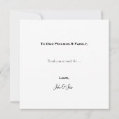 Carte de remerciements rose néon (Dos)