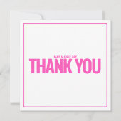 Carte de remerciements rose néon (Devant)