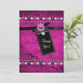 Carte de remerciements rose noir (Debout devant)