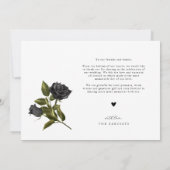 Carte De Remerciements Rose noir rustique Mariage d'Halloween (Dos)