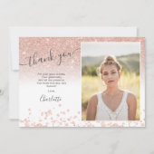 Carte De Remerciements Rose or parties scintillant confetti blanc Sweet 1 (Devant)