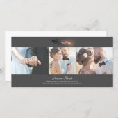 Carte De Remerciements Rose Or Plumes trempées Mariage élégant (Devant / Derrière)