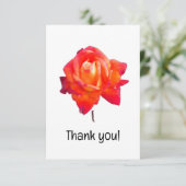 Carte De Remerciements Rose orange (Debout devant)