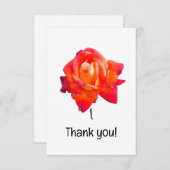 Carte De Remerciements Rose orange (Devant / Derrière)