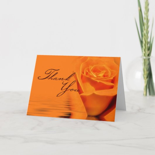 Carte de remerciements Rose orange (Devant)