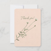 Carte De Remerciements Rose pâle et une seule taille (Devant)