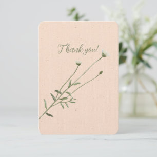 Carte De Remerciements Rose pâle et une seule taille