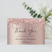 Carte de remerciements rose Parties scintillant Ma (Debout devant)