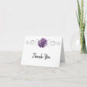 Carte de remerciements Rose pourpre (Devant)