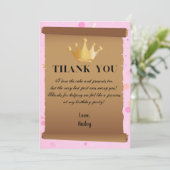 Carte de remerciements rose princesse (Debout devant)