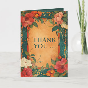 Carte De Remerciements 🌹 Rose Romance : Art Nouveau Splendor