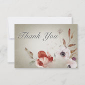 Carte De Remerciements Rose romantique Vert rose Mariage floral (Devant)