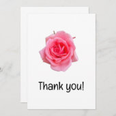 Carte De Remerciements Rose rose (Devant / Derrière)