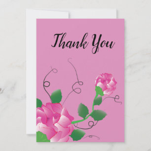Carte de remerciements rose Rose floral