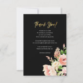 Carte De Remerciements Rose Rose Floral Vert Élégant Photo GRAD (Dos)