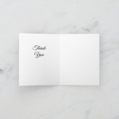 Carte De Remerciements Rose rose sur noir (Intérieur)