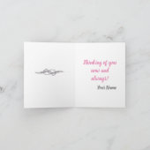 Carte De Remerciements Rose rose toute l'occasion Penser de vous (Intérieur)