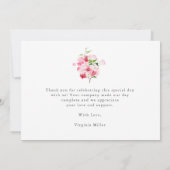 Carte de remerciements rose rouge (Dos)