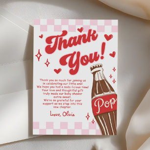 Carte De Remerciements Rose Rouge Elle est Prête à Pop Baby Shower