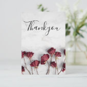 Carte De Remerciements Rose rouge Marbre blanc (Debout devant)