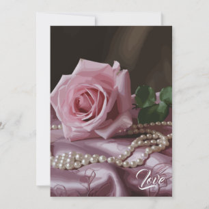 Carte De Remerciements Rose Silken